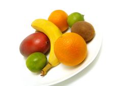 Plate Of Fresh Fruits Royalty Free Stock Photography Plate Of Fresh Fruits Royalty Free Stock Photography