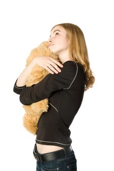 Girl With A Teddy Bear Royalty Free Stock Photos Girl With A Teddy Bear Royalty Free Stock Photos