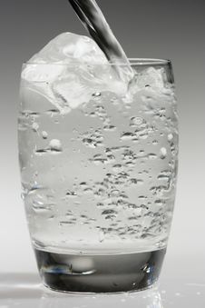 Glass Of Water Whit Ice Royalty Free Stock Photography