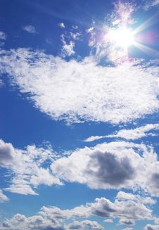 Sun And Clouds In A Blue Sky Stock Photography Sun And Clouds In A Blue Sky Stock Photography