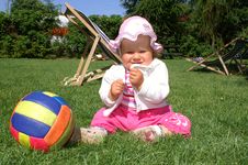 Girl And Ball Stock Images Girl And Ball Stock Images