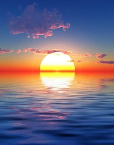 Sea Sunset Royalty Free Stock Image