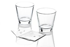Two Empty Whiskey Glasses Royalty Free Stock Photography Two Empty Whiskey Glasses Royalty Free Stock Photography