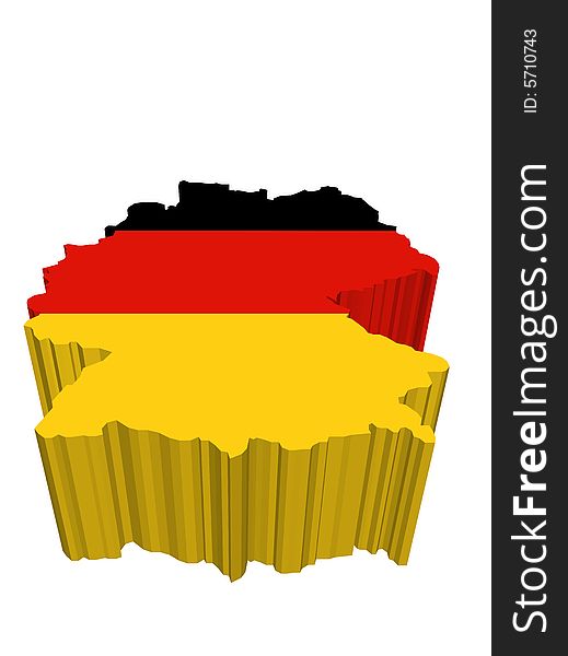 German map and flag on white background. German map and flag on white background