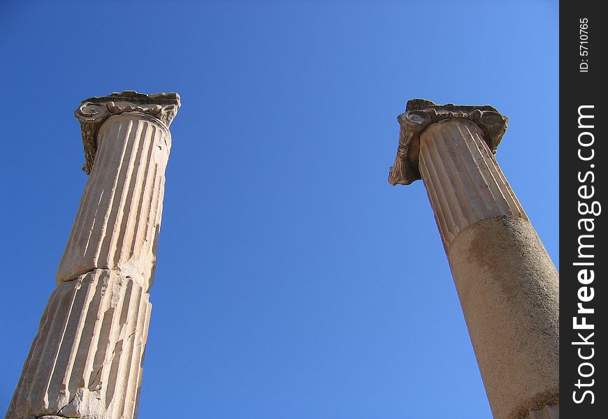 Marble columns from Ephesus, in western Turkey, near the Aegean Sea. Image taken in early morning light. Marble columns from Ephesus, in western Turkey, near the Aegean Sea. Image taken in early morning light.