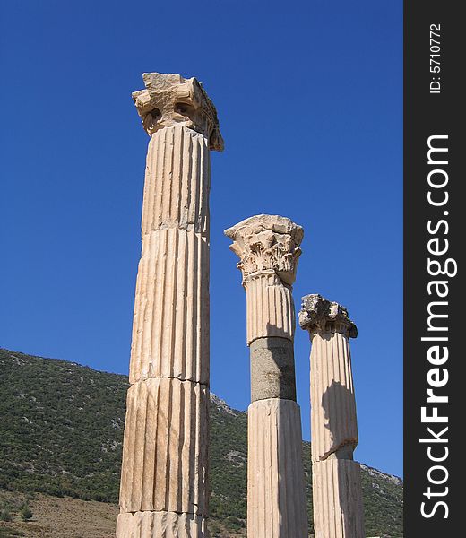 Column Close-up Of Ancient Ephesus