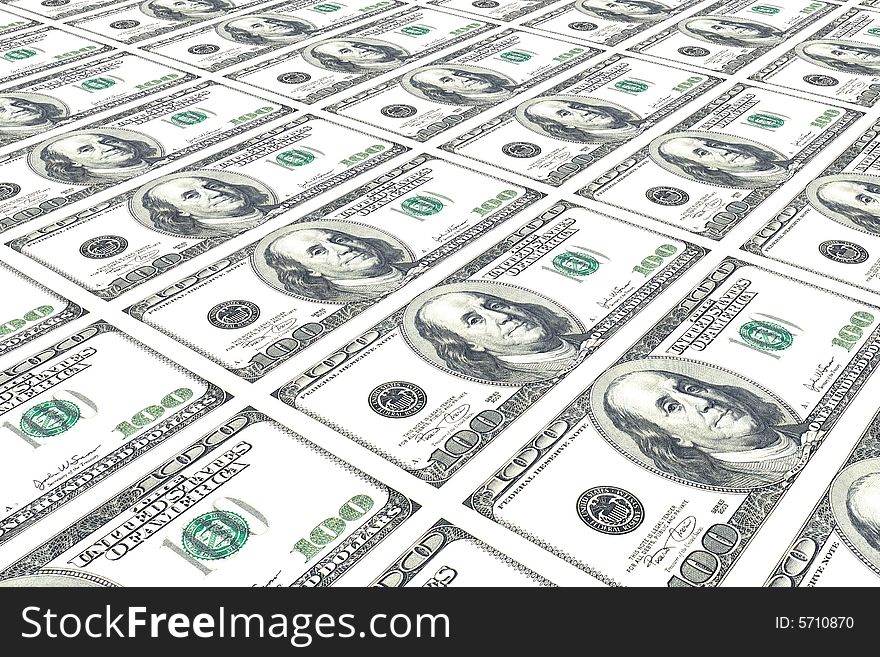 Money background isolated in white background