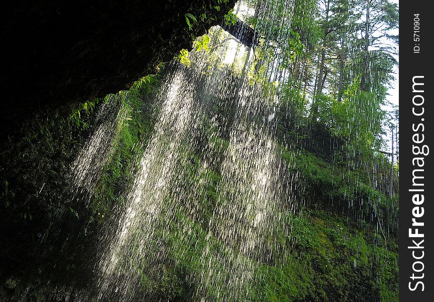 Waterfalls Sunlight In Oregon