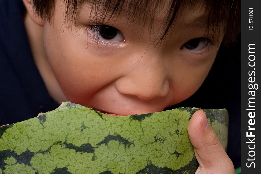 Boy Eating Watermelon