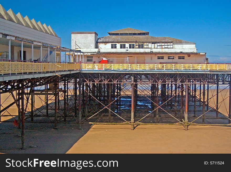 The historical pier at rhos-on-sea in wales. The historical pier at rhos-on-sea in wales