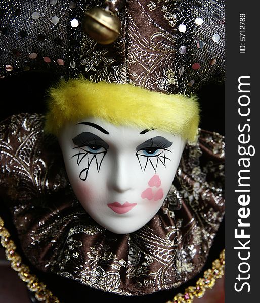 A colorful theatrical female  mask