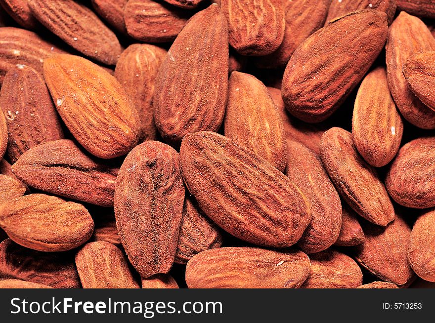 Close up of almond nuts
