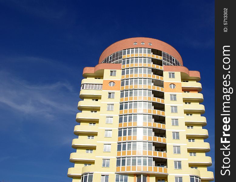 A modern apartments building viewed from an vinnitsa