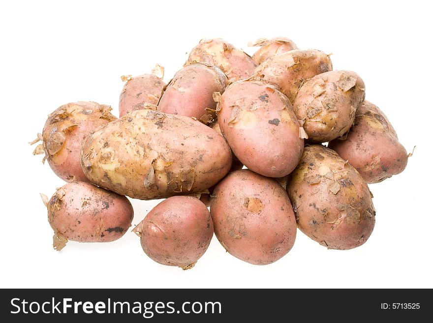 Fresh raw potato on a white background. Fresh raw potato on a white background