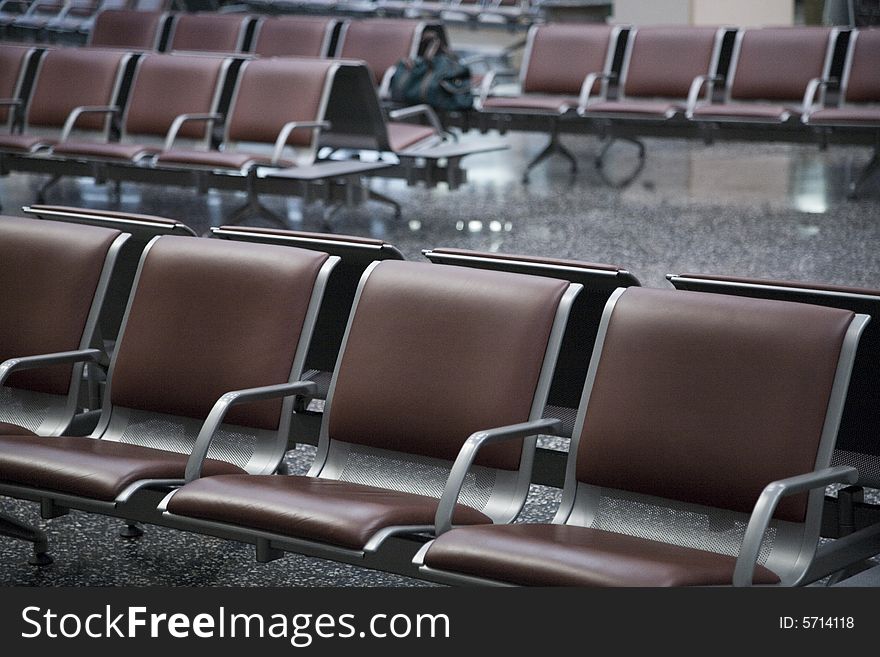 Rows of chairs at the waiting area. Rows of chairs at the waiting area