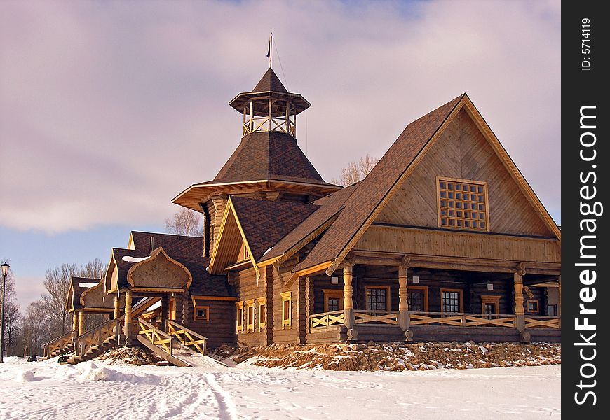 A russian tradition wooden house. A russian tradition wooden house