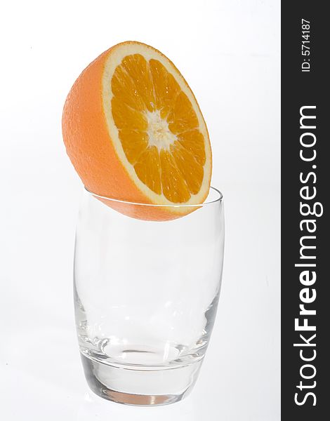 Half Orange in a glass