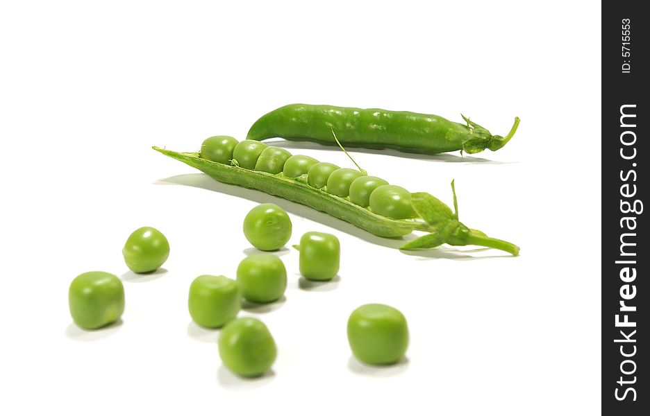 Ripe pea isolated on a white background. Ripe pea isolated on a white background