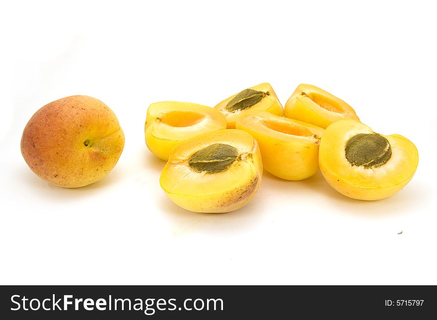 Apricots isolated on white background