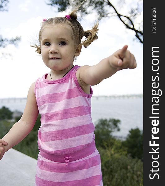 Portrait of little cute girl