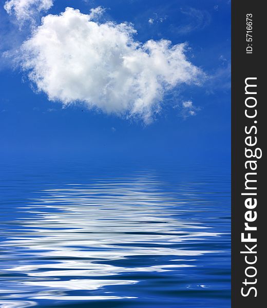 Beautiful sea and clouds sky - digital artwork. Beautiful sea and clouds sky - digital artwork