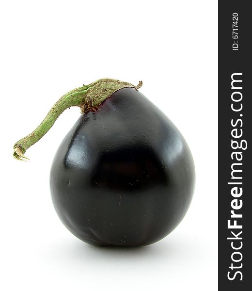 Eggplant, healthy homegrown organiv food, concept of diet and nutrition, isolated over white background.
