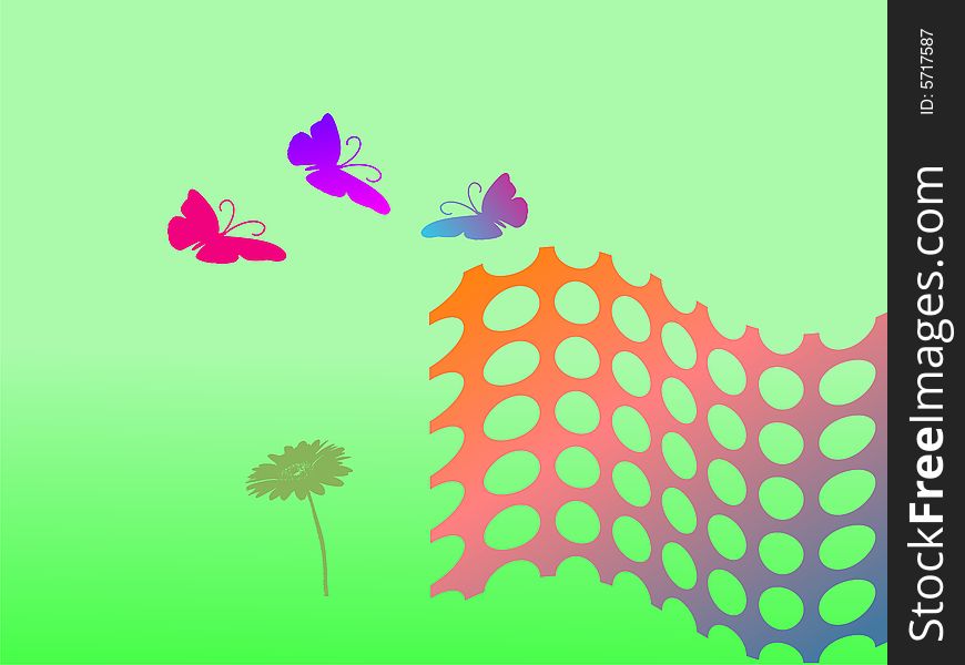 Halftone With Butterflies