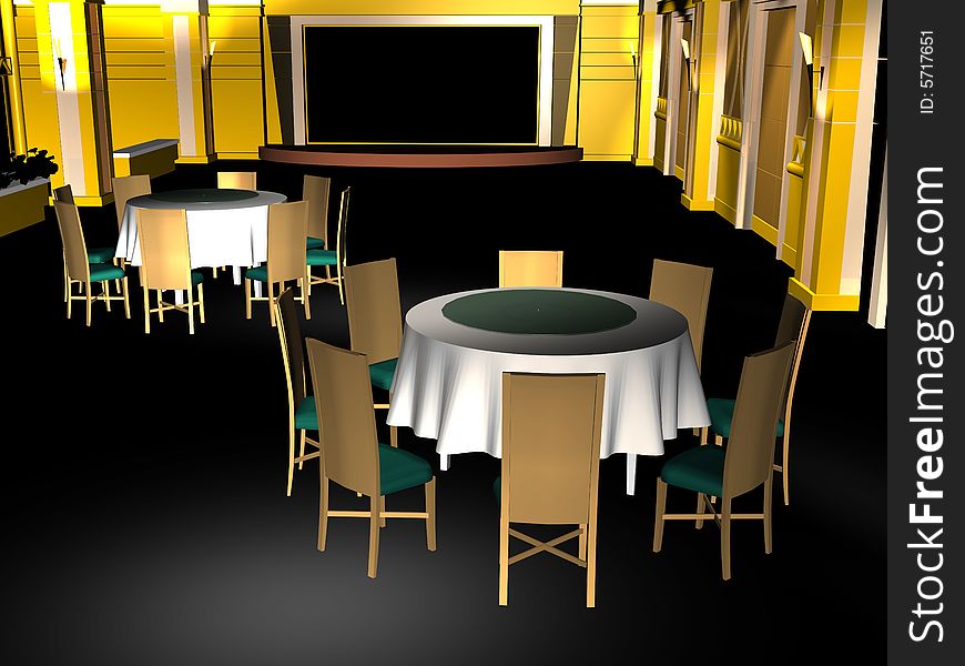 Illustration of classical conference room