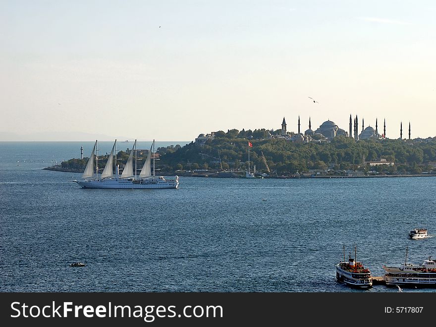 Sailing yacht in istanbul, Turkey