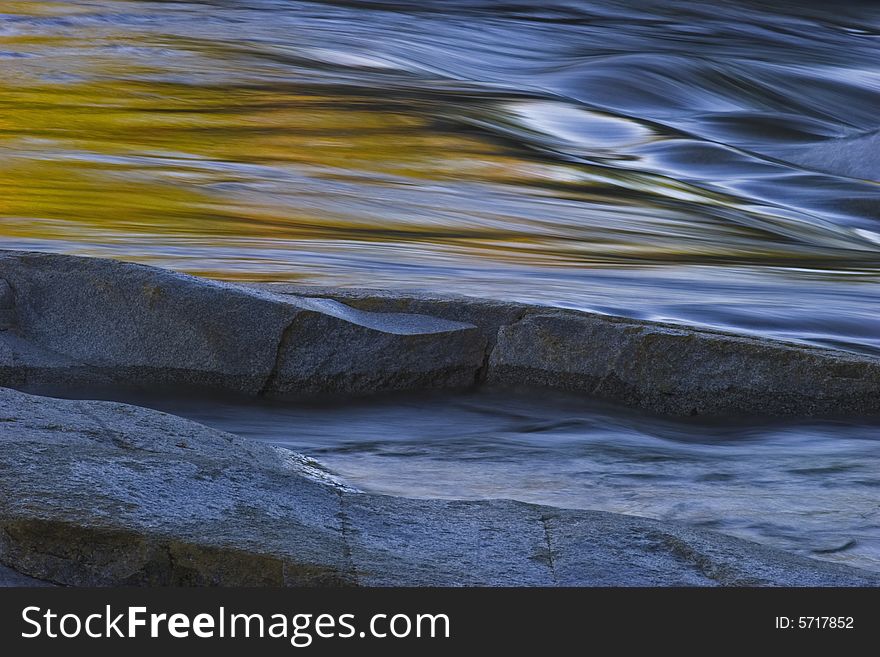 White mountains autumn reflections in the river