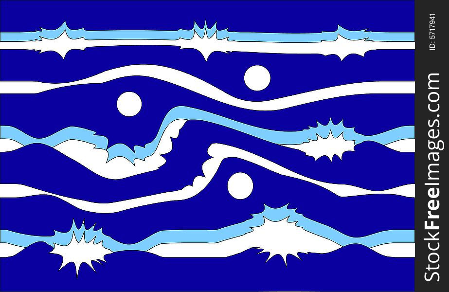 Abstract composition of water. Stylization of waves. Abstract composition of water. Stylization of waves.