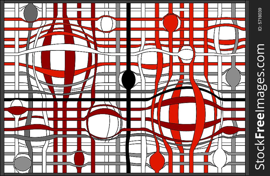 Abstract composition of optical illusion color lattice.