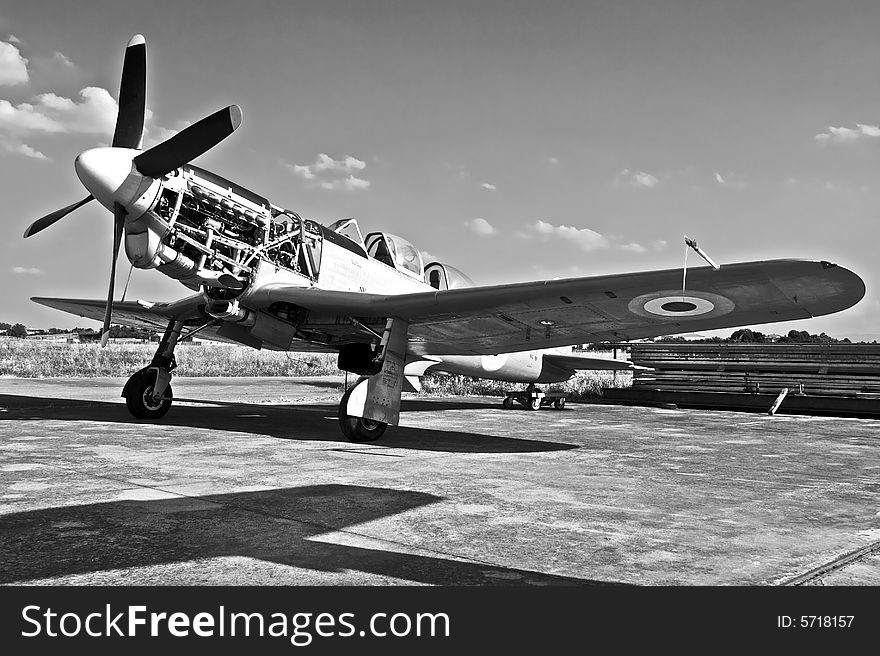 Black and white picture of the unique fiat g59 in the world