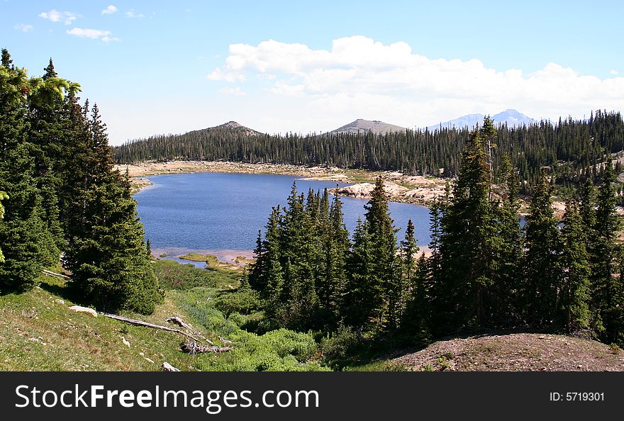 A Beautiful Alpine Lake in Rocky Mountain National Park, Colorado. A Beautiful Alpine Lake in Rocky Mountain National Park, Colorado