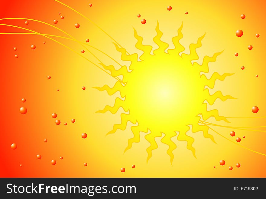 Vector illustration of the sun