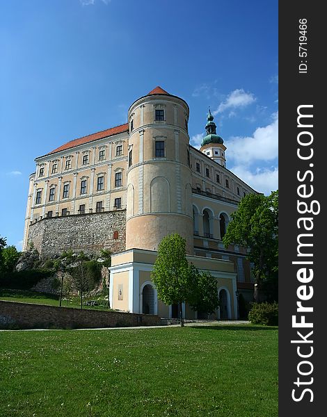 Front view of Mikulov Castle, Czech Republic