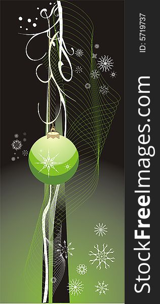 Snowflakes and Christmas ball. Abstract background. Vector illustration