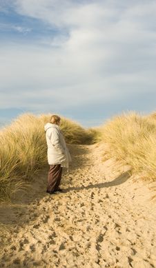 Woman In The Dunes Stock Photo Woman In The Dunes Stock Photo