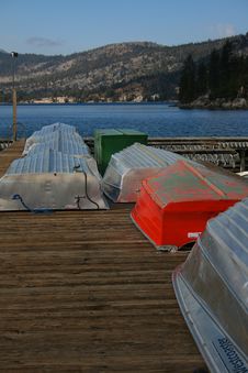 Docked Orange Boat Royalty Free Stock Images Docked Orange Boat Royalty Free Stock Images
