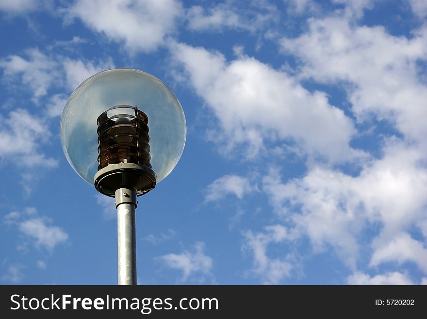 A lamp of outdoor lighting on blue sky backrounds