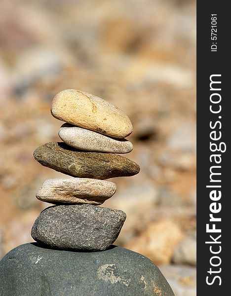 Pyramid of stones , Pebble combined in a pyramid on a background of the sky