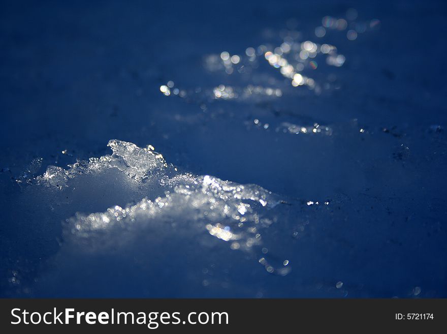 Ice snow water in winter italy