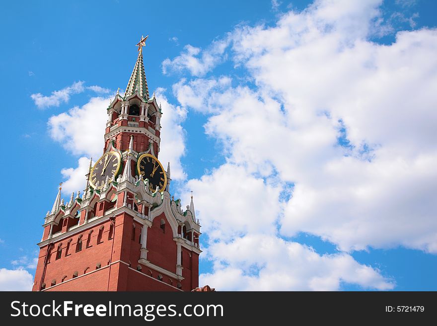 Kremlin tower on sky background