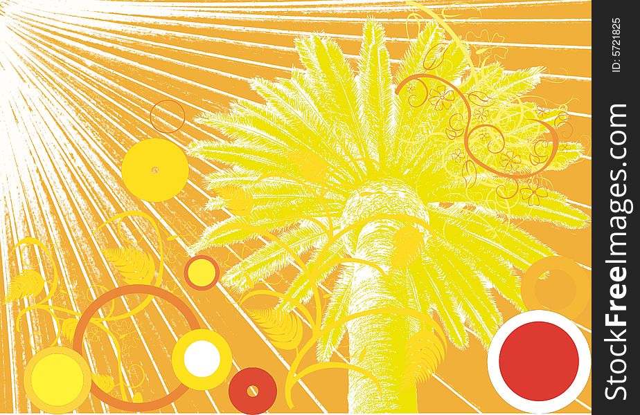 Image of sun with palm. Image of sun with palm.
