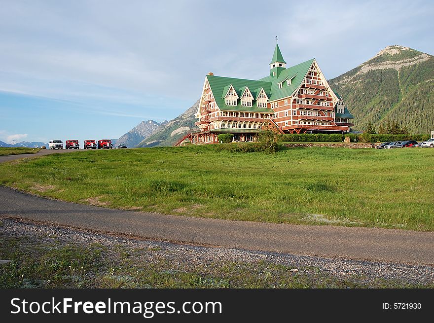 The historic prince of wales hotel in waterton lake national park, alberta, canada. The historic prince of wales hotel in waterton lake national park, alberta, canada