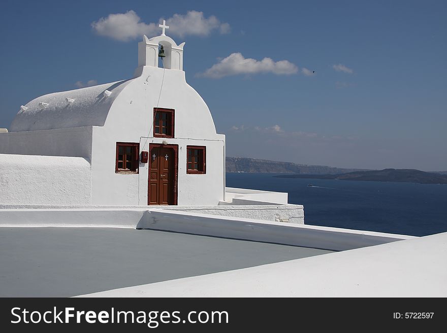 A church in Santorini Island in Greece. A church in Santorini Island in Greece