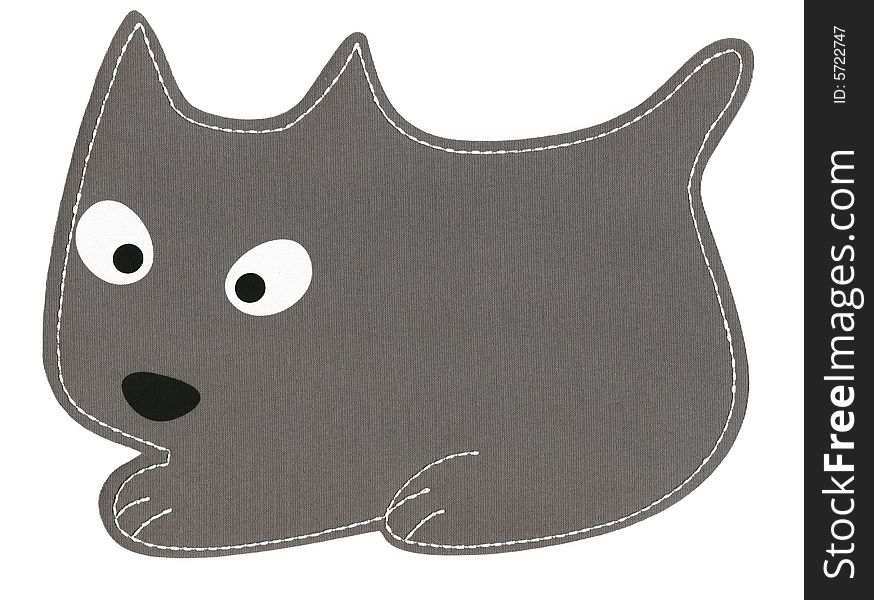 Funny dog from textile