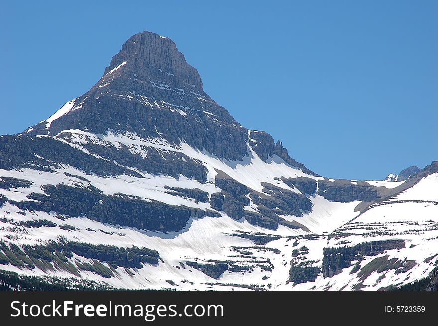 Sharp-edged glacier mountain in glacier national park, montana, united states. Sharp-edged glacier mountain in glacier national park, montana, united states