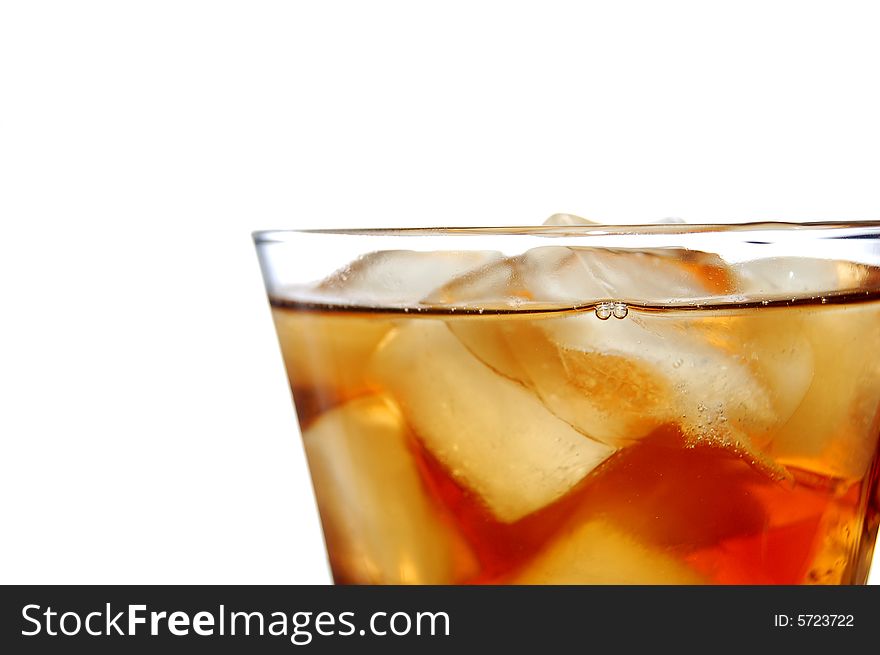 Ice filled soft drink