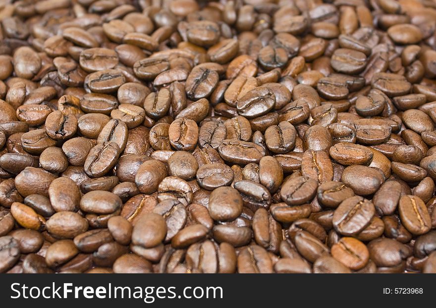Coffee beans, natural arabika, macro